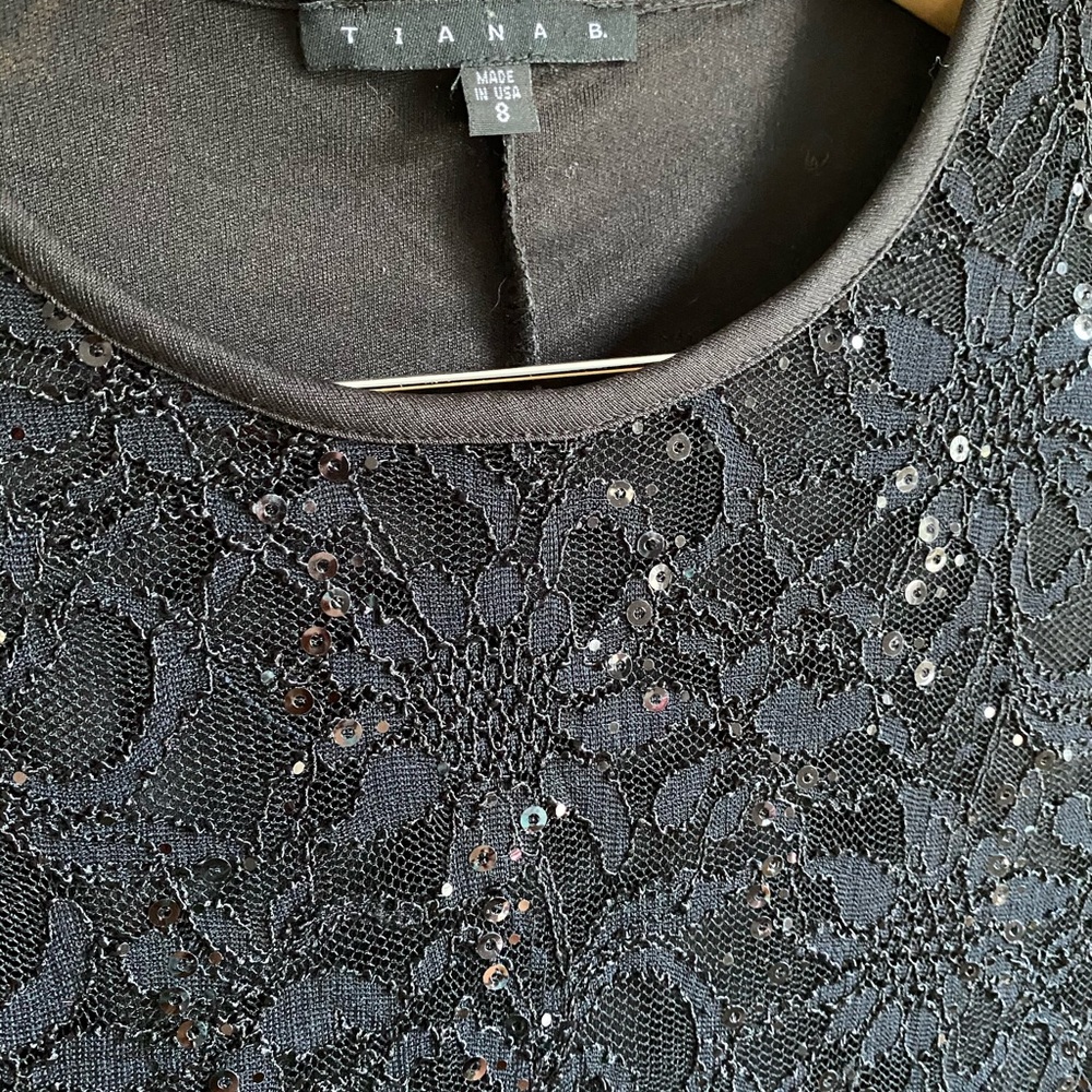 Black sequined cocktail dress